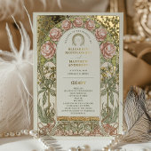 Programme de mariage vintage aux pivoines dorées