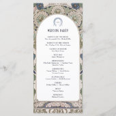 Programme de mariage vintage bleu marine Art Nouve (Dos)