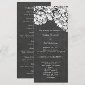 Programme de mariage vintage Chalkboard Hydrangeas (Devant / Derrière)