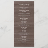 programme de mariage vintage de cerfs de bois (Dos)