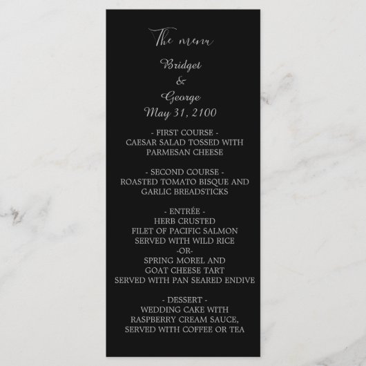 programme de mariage vintage déco noir onyx (Devant)