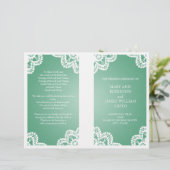 Programme de mariage Vintage dentelle Mint vert (Debout devant)