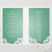 Programme de mariage Vintage dentelle Mint vert (Dos)