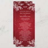 Programme de mariage Vintage Fils 2 Rouge (Devant / Derrière)