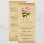 Programme de mariage vintage Hydrangea (Devant / Derrière)