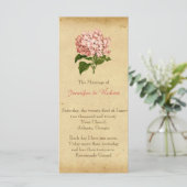 Programme de mariage vintage Hydrangea (Debout devant)