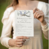 Programme de mariage vintage jaune et lavande pour