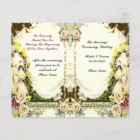 programme de mariage vintage mignon (Devant)