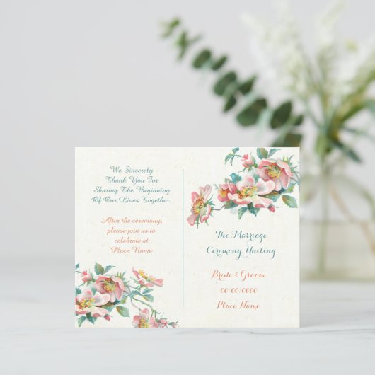 programme de mariage vintage mignon (Debout devant)