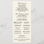 Programme De Mariage Vintage Orné (Dos)