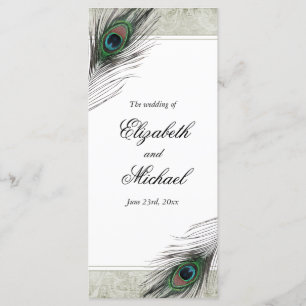 Programme de mariage vintage Peacock Feathers