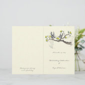 Programme de mariage vintage pour les oiseaux jaun (Debout devant)