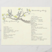 Programme de mariage vintage pour les oiseaux jaun (Dos)