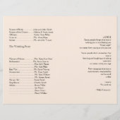Programme de mariage vintage Rose et Robin (Dos)