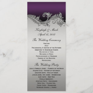 Programme de mariage vintage violet argent noir In