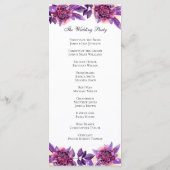 Programme de mariage violet. Cérémonie des fleurs (Dos)