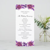 Programme de mariage violet. Cérémonie des fleurs (Debout devant)