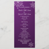 Programme de mariage violet de flocon de neige d'h (Devant)