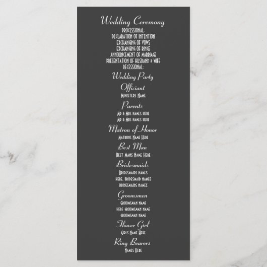 Programme de mariage violet de noeud céleste (Dos)