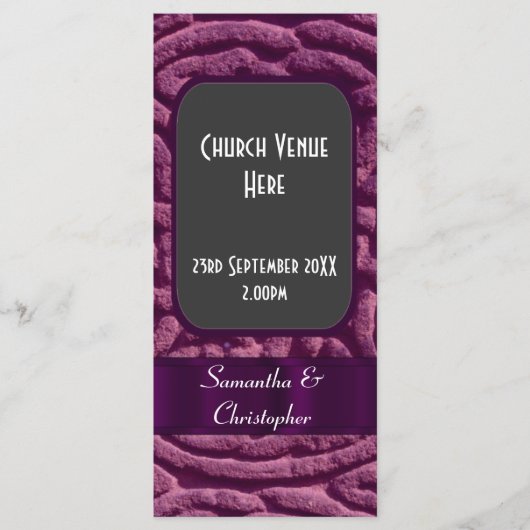 Programme de mariage violet de noeud céleste (Devant)