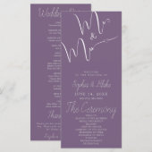 Programme de mariage violet délavé de M. et Mme Mi (Devant / Derrière)
