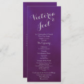 Programme de mariage violet et argenté (Devant / Derrière)