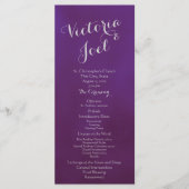 Programme de mariage violet et argenté (Devant)