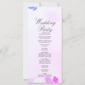 Programme de mariage violet et rose et vert (Dos)