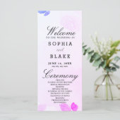 Programme de mariage violet et rose et vert (Debout devant)