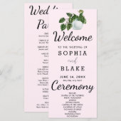 Programme de mariage violet feuilles de plantes de (Devant / Derrière)