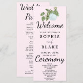Programme de mariage violet feuilles de plantes de (Devant / Derrière)