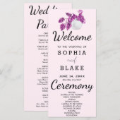 Programme de mariage violet feuilles de plantes de (Devant / Derrière)