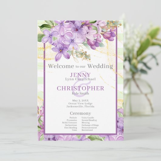 Programme de mariage violet Lilac (Debout devant)