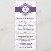 Programme de mariage violet monogramme (Devant)