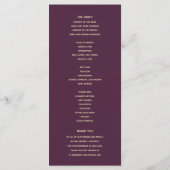 Programme de mariage violet prune (Dos)