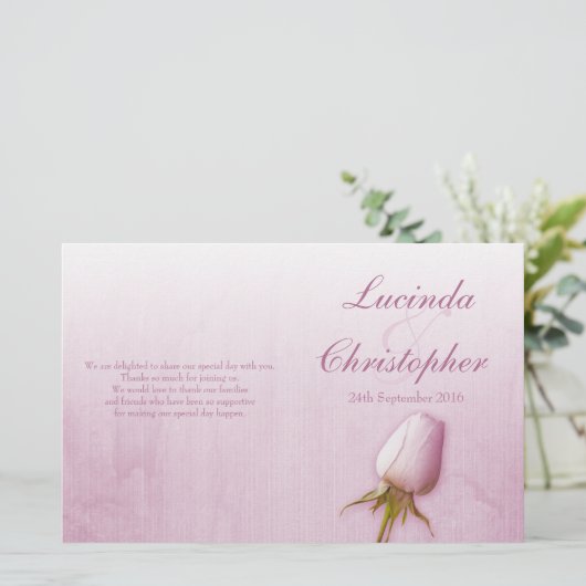 Programme de mariage violet rose bud lilac (Debout devant)