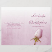 Programme de mariage violet rose bud lilac (Devant)