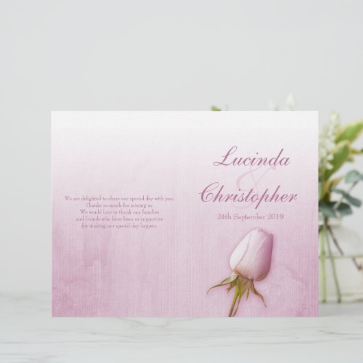 Programme de mariage violet rose bud lilac (Debout devant)