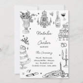 Programme De Mariage Whimsical Tirky Hand Drawn (Devant)