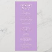 Programme de mariage Wisteria à typographie modern (Dos)
