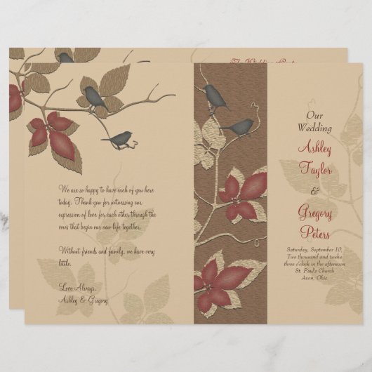 Programme de Mariages de automne pour les oiseaux  (Devant / Derrière)