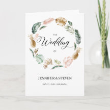 Programme de Mariages Feuille tropicaux