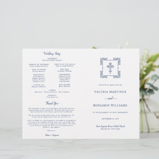 Programme de masse des Mariages catholiques de la  (Debout devant)