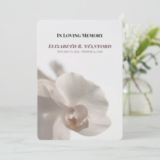 Programme de mémorial d'orchidée blanche minimalis