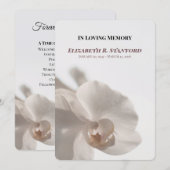 Programme de mémorial d'orchidée blanche minimalis (Devant / Derrière)