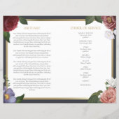 Programme De Mémorial Funéraire De L'Ordre Floral  (Dos)