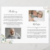 Programme de mémorial photo florale élégant pour 2 (Dos)