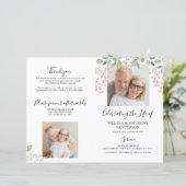 Programme de mémorial photo florale élégant pour 2 (Debout devant)