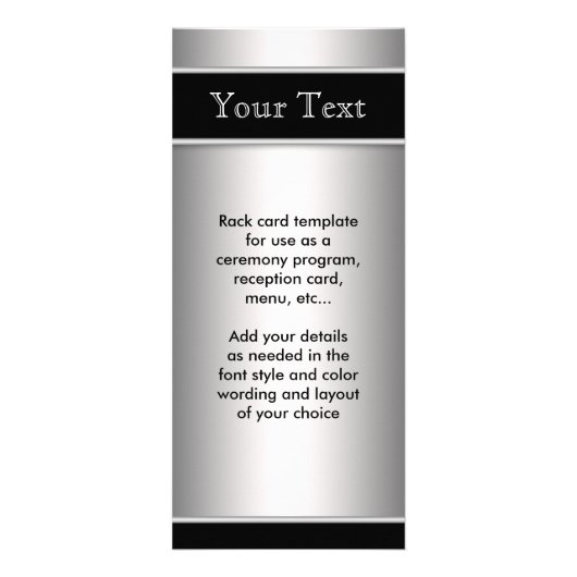 Programme de menu argent et noir (Devant)