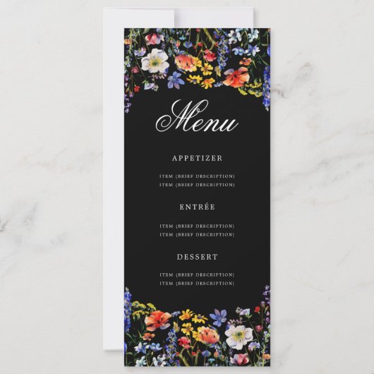 Programme de menu de fête d'anniversaire 70 ans Fl (Dos)